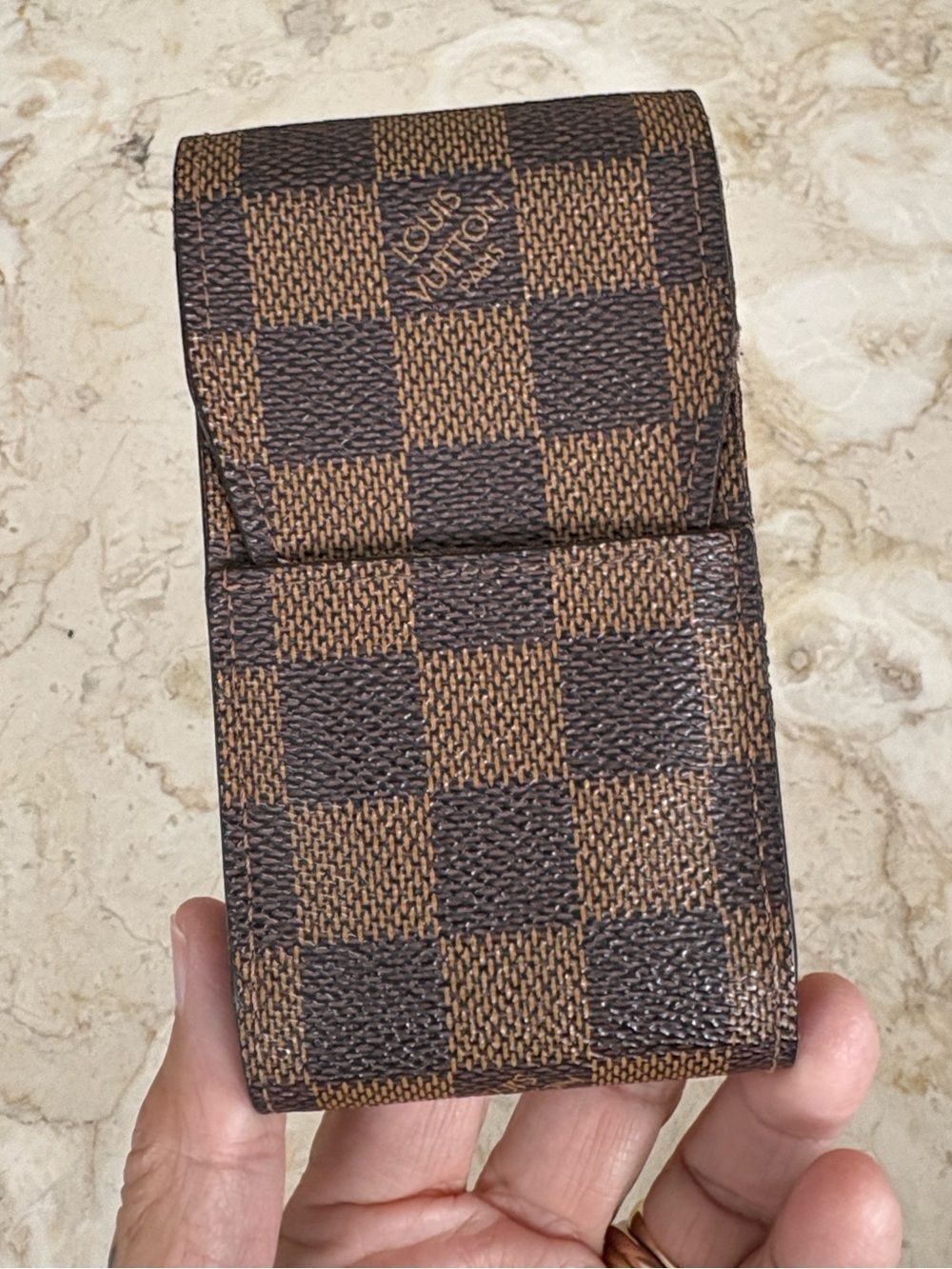 Authentic Louis Vuitton Damier Ebene Cigarette Case / Multi-Use Pouch